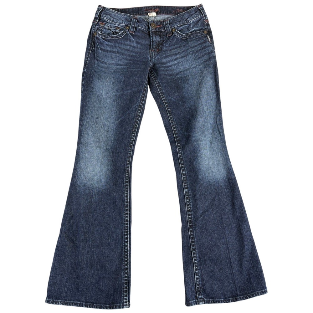 Silver Jeans Aiko Bootcut Women 28x31 Dark Wash Y2K Midrise Jeans Western Cowboy